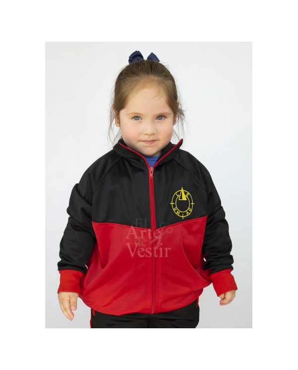 POLERÓN BUZO MUJER NEGRO/ROJO EXPERIMENTAL