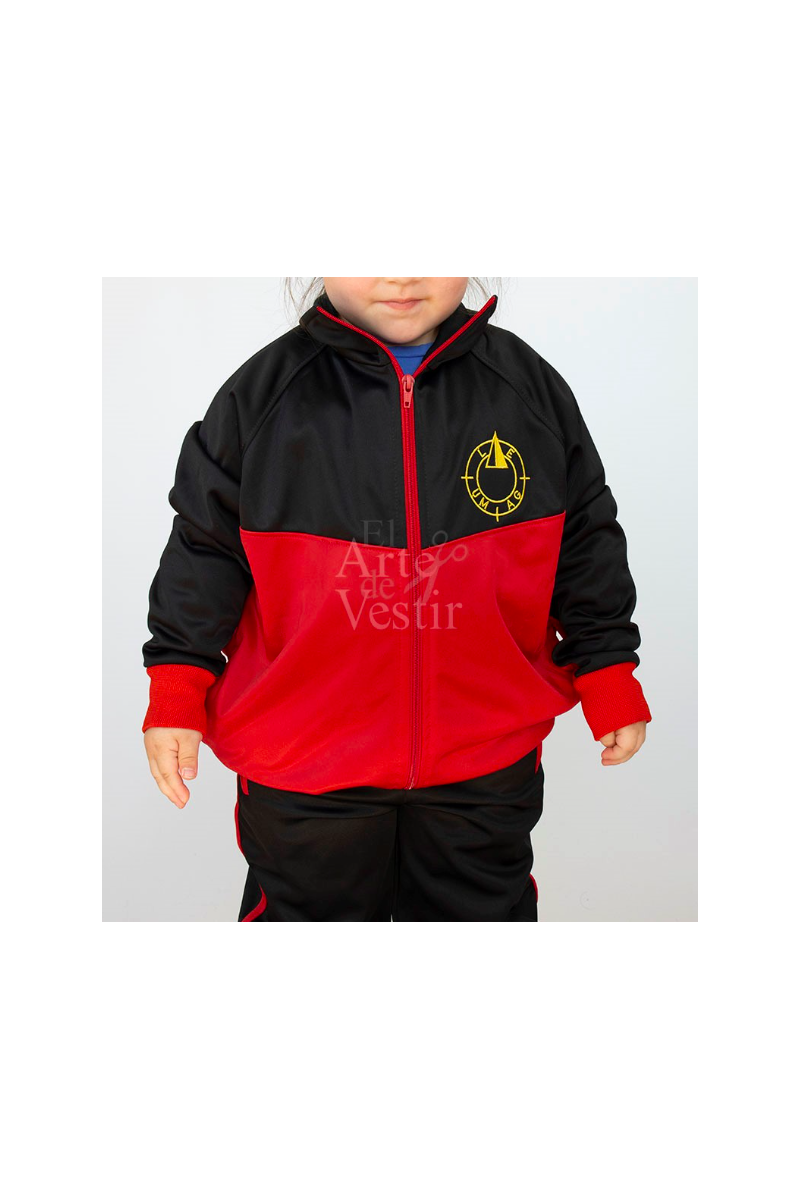 POLERÓN BUZO HOMBRE/UNISEX NEGRO/ROJO EXPERIMENTAL