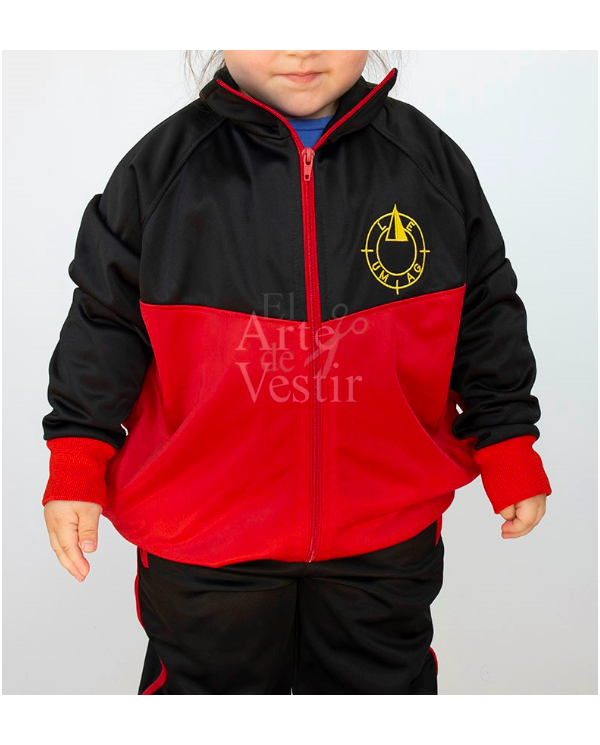 POLERÓN BUZO UNISEX NEGRO/ROJO EXPERIMENTAL