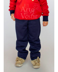 PANTALÓN BUZO FRANCES MUJER AZUL