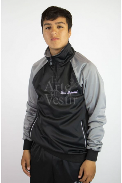 POLERÓN BUZO L.INDUSTRIAL HOMBRE NEGRO/GRIS