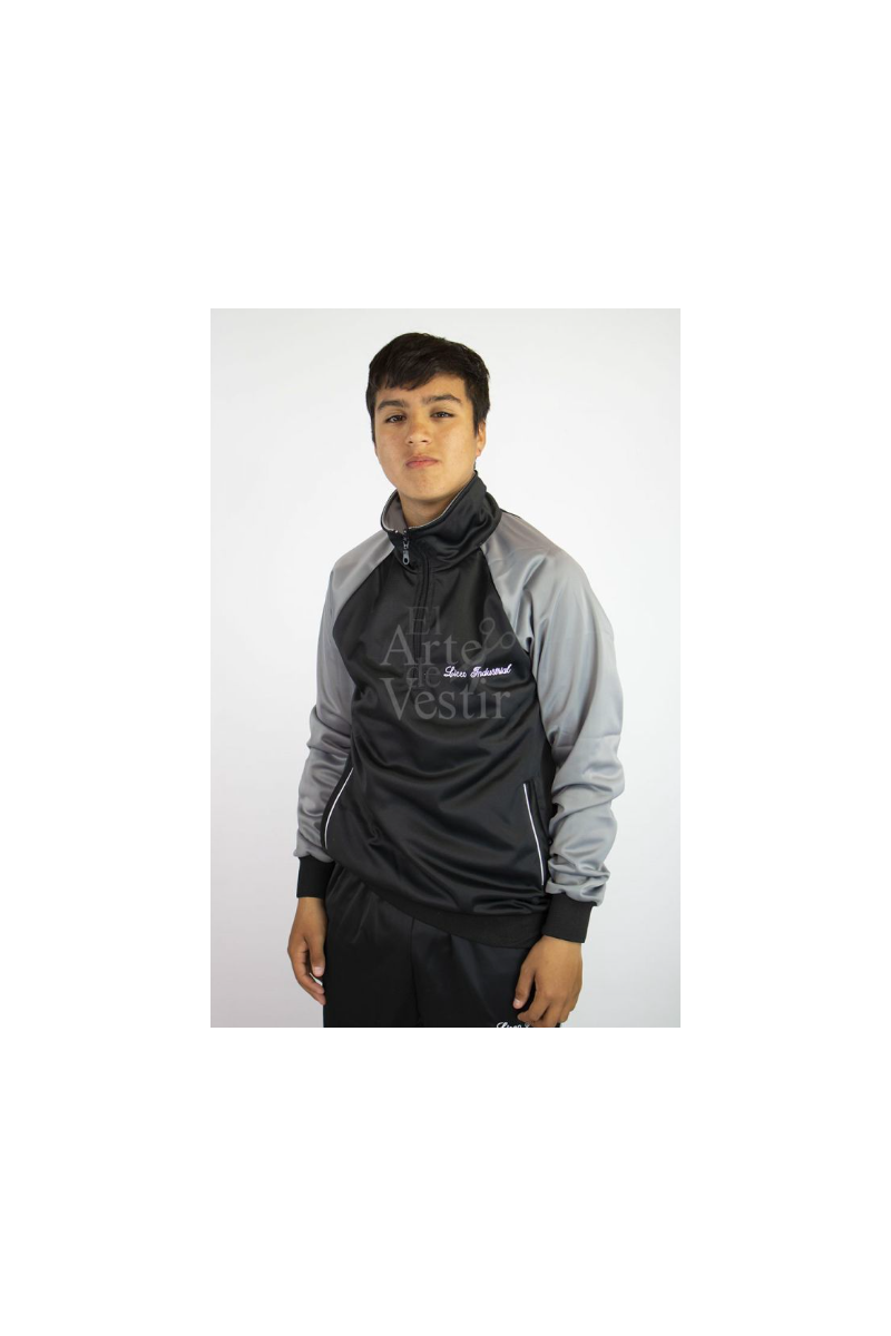 POLERÓN BUZO HOMBRE NEGRO/GRIS INDUSTRIAL