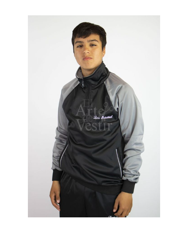 POLERÓN BUZO HOMBRE NEGRO/GRIS INDUSTRIAL