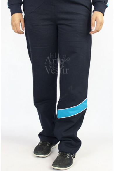 PANTALÓN BUZO INSAFA MUJER AZUL/TURQ
