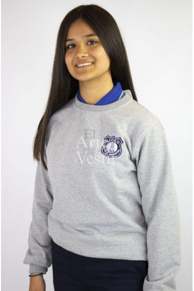 POLERÓN BUZO MUJER GRIS/AZUL LUIS ALBERTO BARRERA