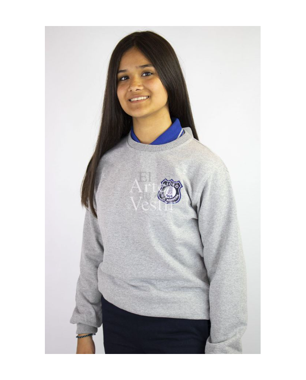 POLERÓN BUZO MUJER GRIS/AZUL LUIS ALBERTO BARRERA