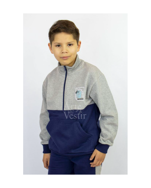 POLERÓN BUZO HOMBRE/UNISEX GRIS/AZUL NOBELIUS