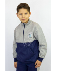 PANTALÓN BUZO MUJER AZUL/GRIS NOBELIUS