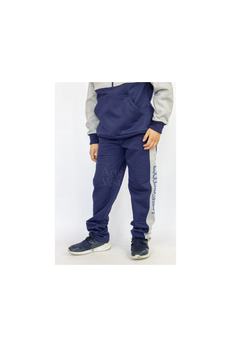 PANTALÓN BUZO HOMBRE/UNISEX AZUL/GRIS NOBELIUS