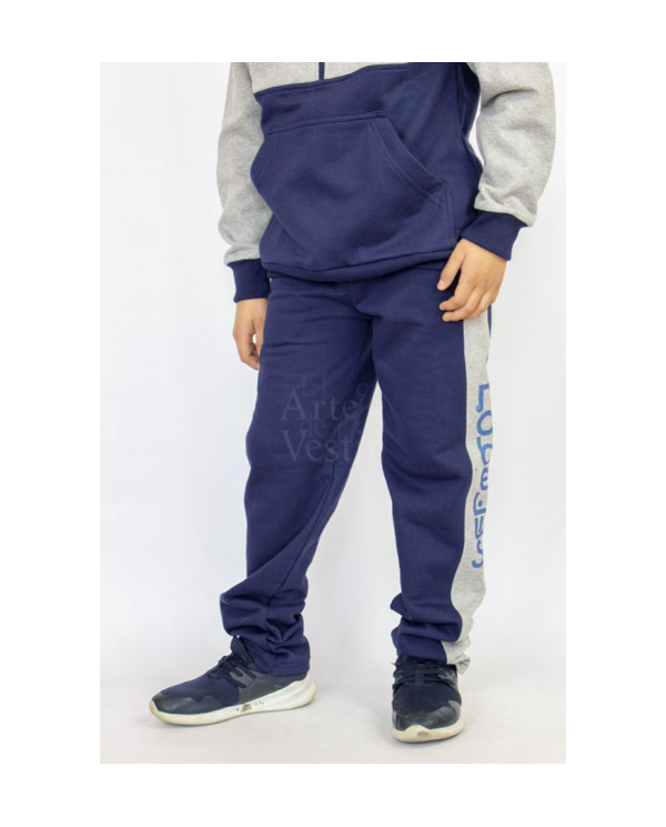 PANTALÓN BUZO HOMBRE/UNISEX AZUL/GRIS NOBELIUS