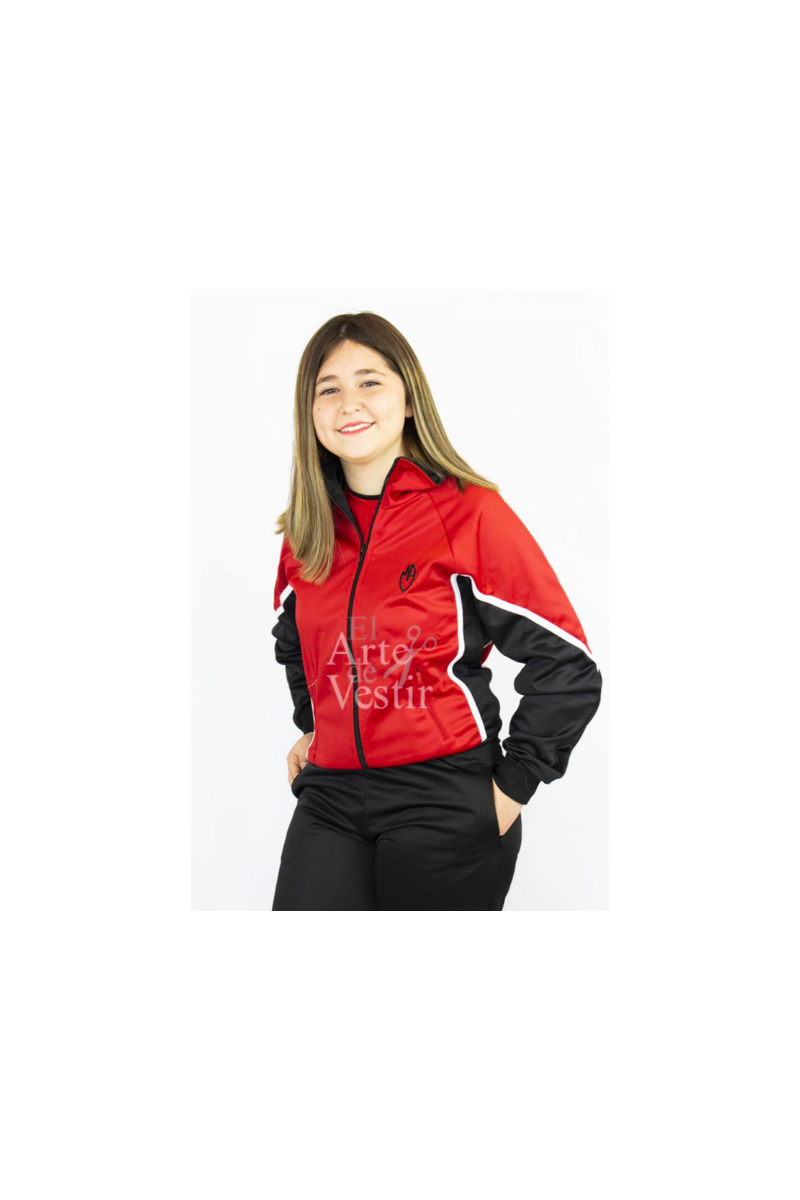 POLERÓN BUZO MUJER ROJO/NEGRO MARIA AUXILIADORA P.A