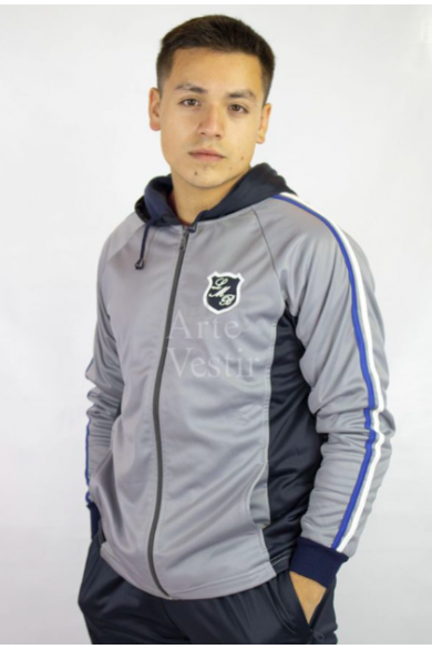 POLERÓN BUZO HOMBRE/UNISEX GRIS/AZUL MARIA BEHETY