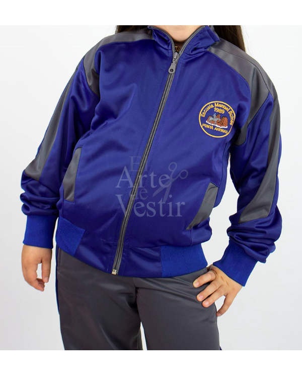 POLERÓN BUZO HOMBRE/UNISEX AZULINO/GRIS MANUEL BULNES