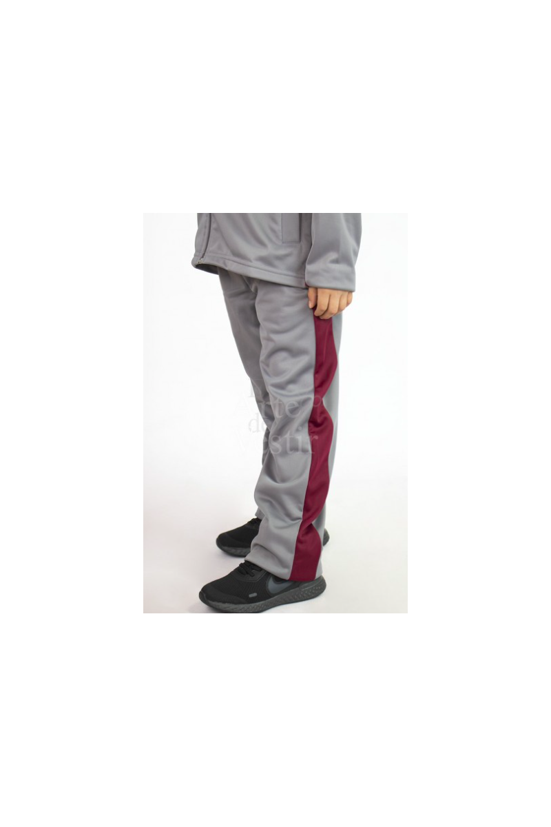 PANTALÓN BUZO P.A. HURTADO HOMBRE/UNISEX GRIS/BURDEO