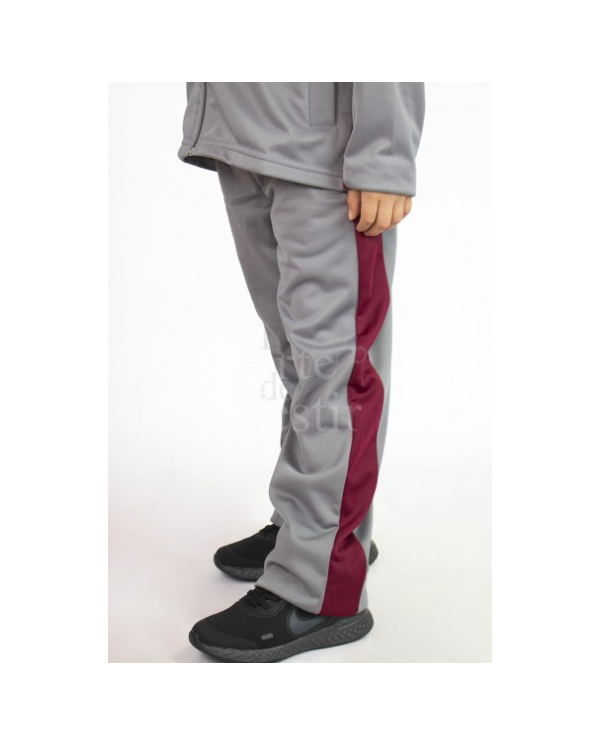 PANTALÓN BUZO P.A. HURTADO HOMBRE/UNISEX GRIS/BURDEO