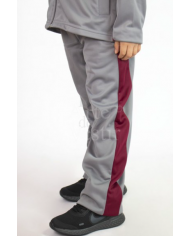 PANTALÓN BUZO P.A. HURTADO HOMBRE GRIS/BURDEO