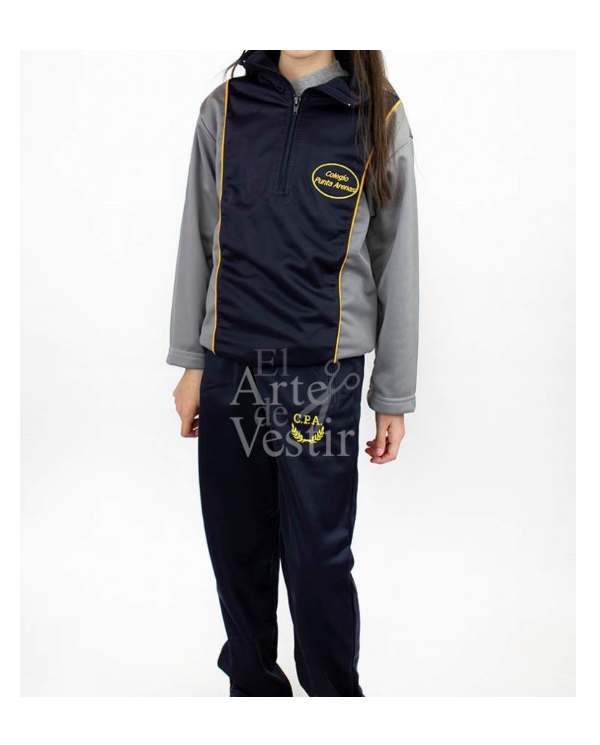 POLERÓN BUZO HOMBRE/UNISEX AZUL/GRIS PUNTA ARENAS