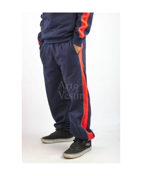 PANTALÓN BUZO HOMBRE AZUL/ROJO SARA BRAUN