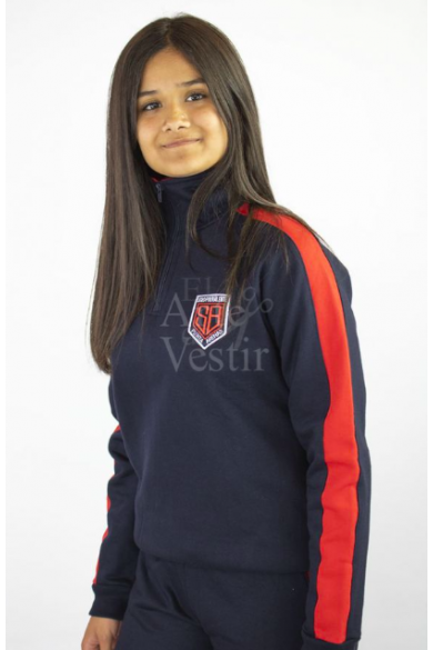 POLERÓN SARA BRAUN MUJER AZUL/ROJO