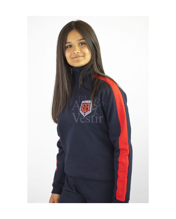 POLERÓN BUZO MUJER AZUL/ROJO SARA BRAUN