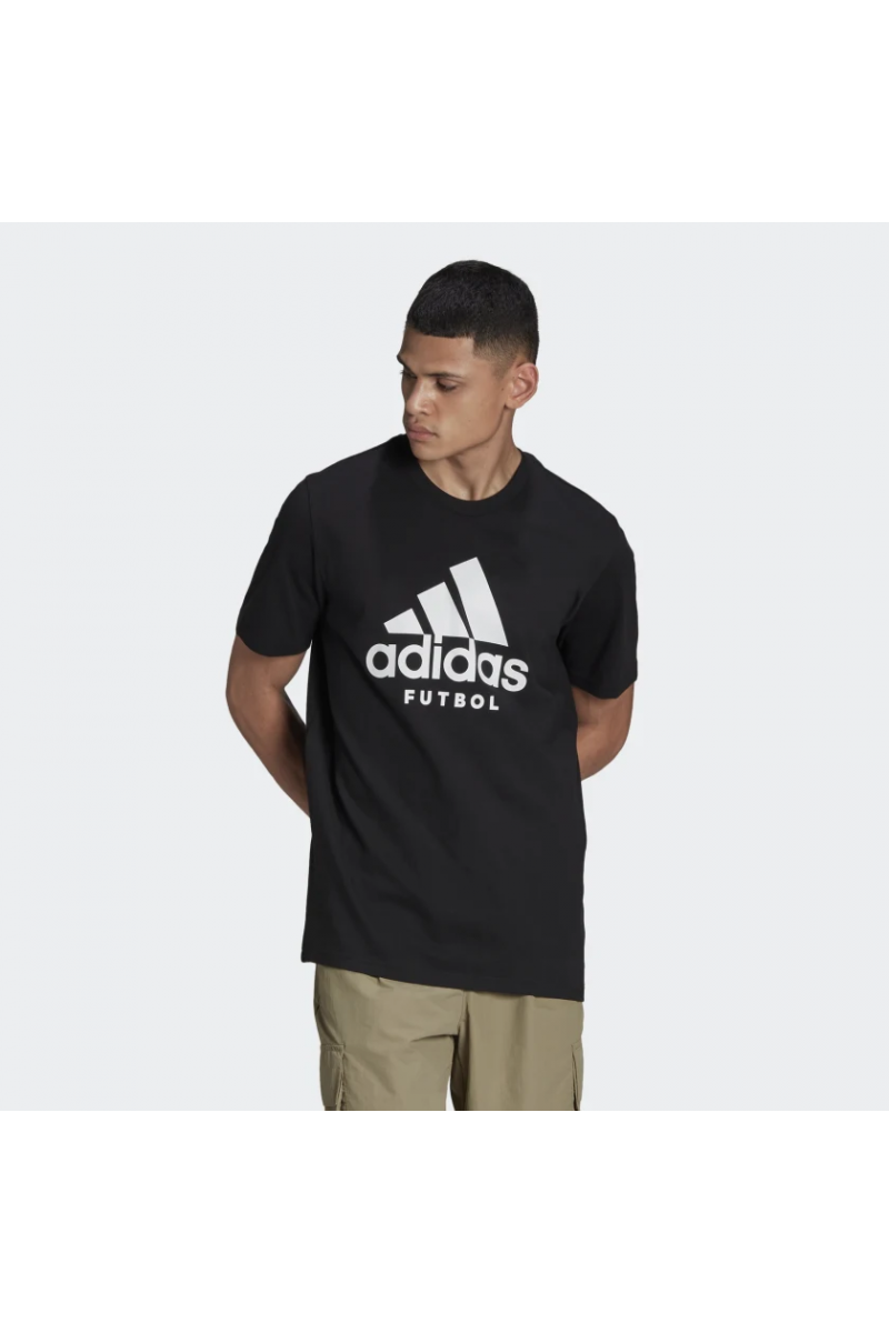 POLERA ADIDAS HOMBRE FUTBOL LOGO NEGRO