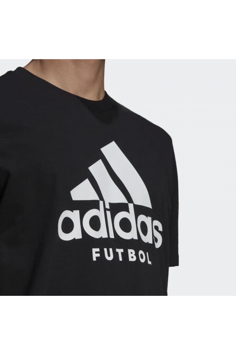 POLERA ADIDAS HOMBRE FUTBOL LOGO NEGRO