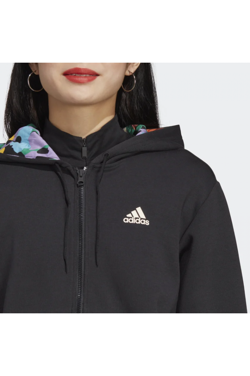 POLERÓN ADIDAS MUJER ESTAMPADO NEGRO POLERÓN ADIDAS MUJER ESTAMPADO NEGRO