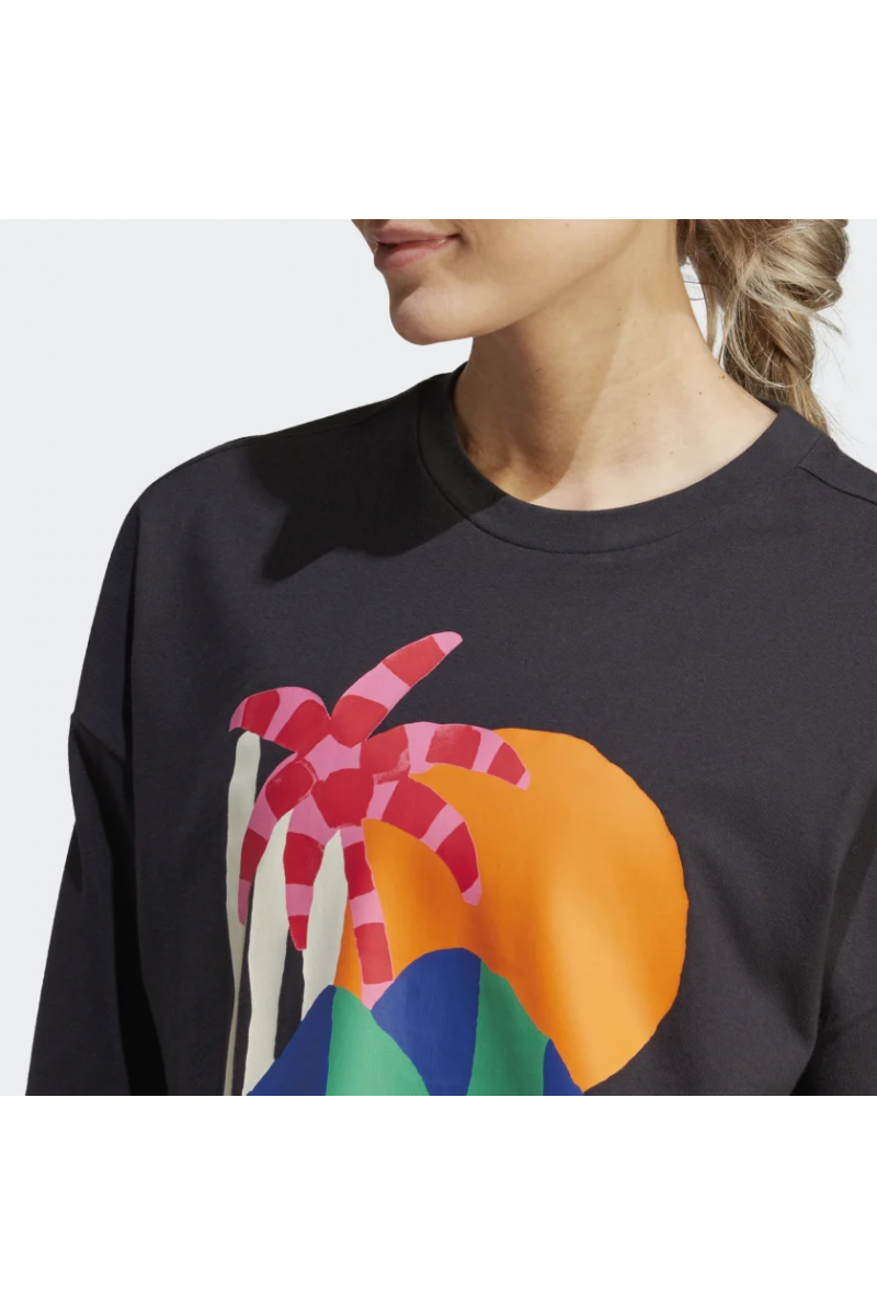 POLERA ADIDAS MUJER ESTAMPADA X FARM RIO NEGRO