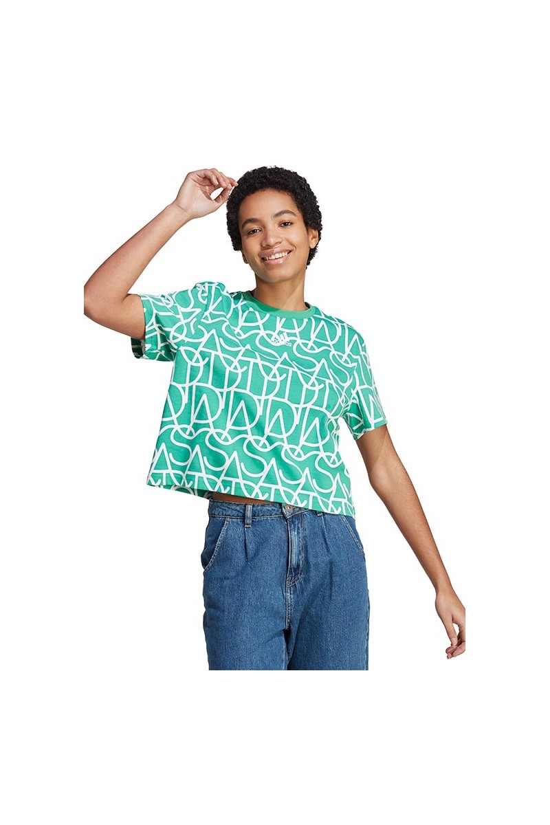 POLERA ADIDAS MUJER ESTAMPADA VERDE