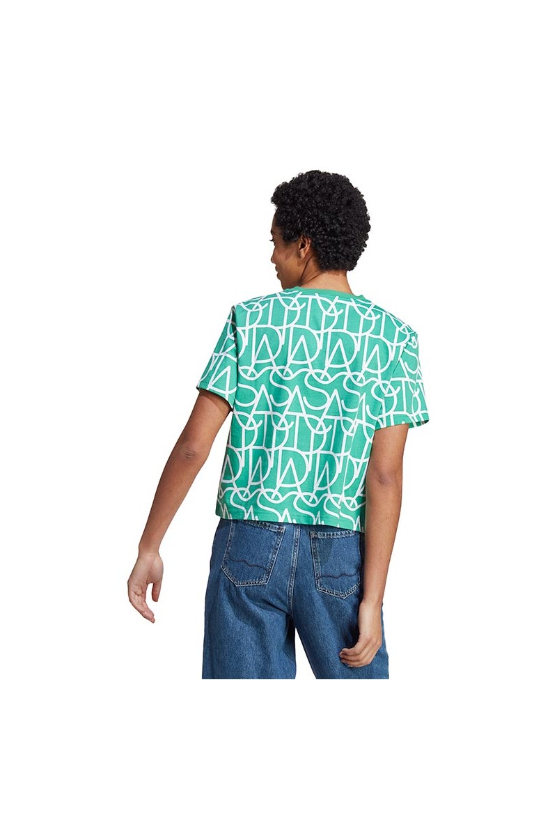 POLERA ADIDAS MUJER ESTAMPADA VERDE