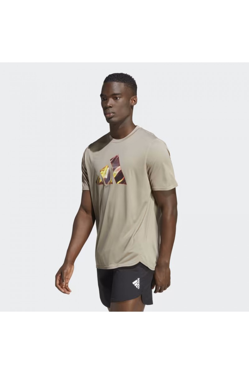 POLERA ADIDAS HOMBRE DESIGNED FOR MOVEMENT HIIT BEIGE