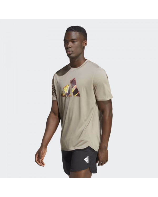 POLERA ADIDAS HOMBRE DESIGNED FOR MOVEMENT HIIT BEIGE