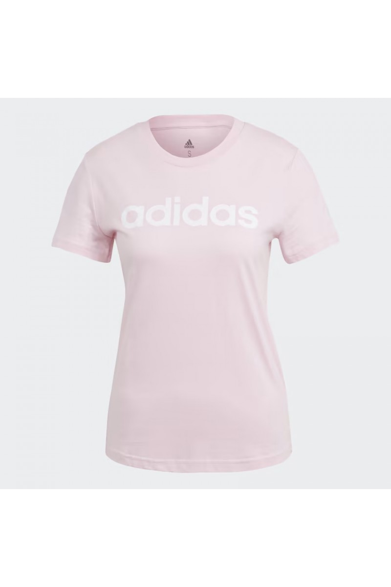 POLERA ADIDAS MUJER SLIM LOGO ROSADO