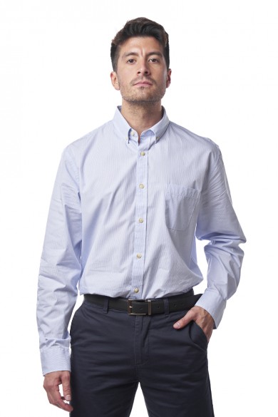 CAMISA MONTESOLA HOMBRE RAUL STRIPE CELESTE