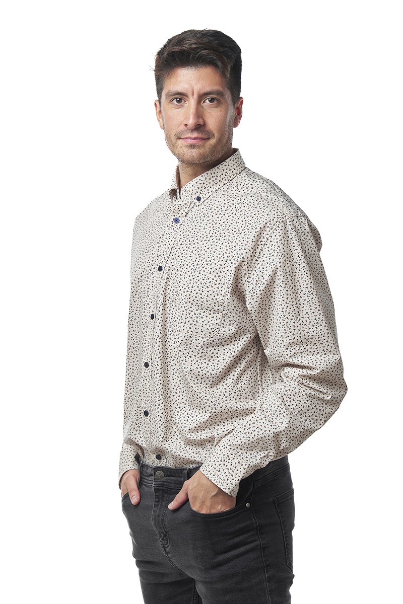CAMISA MONTESOLA HOMBRE RENE PRINT BLANCO