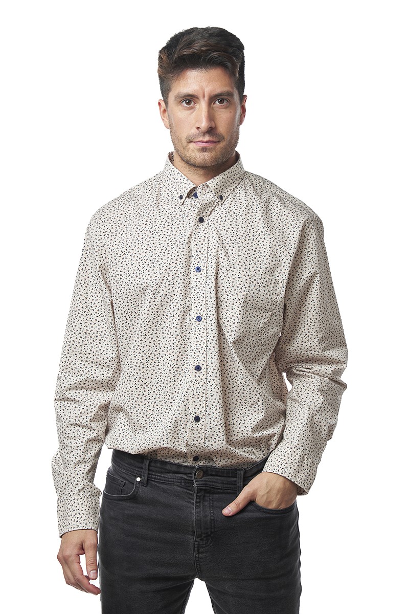 CAMISA MONTESOLA HOMBRE RENE PRINT BLANCO