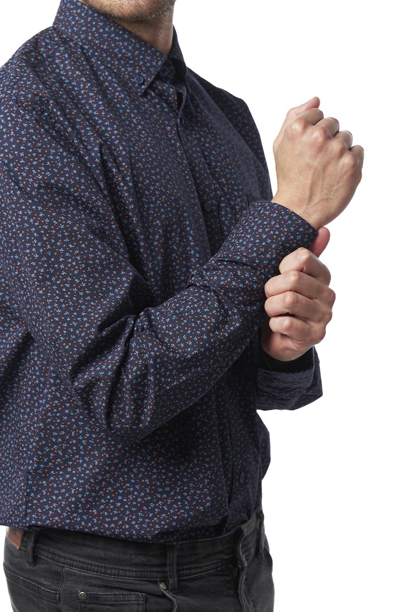 CAMISA MONTESOLA HOMBRE RENE PRINT AZUL