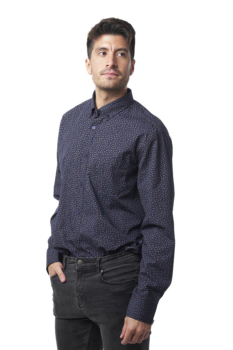 CAMISA MONTESOLA HOMBRE RENE PRINT AZUL