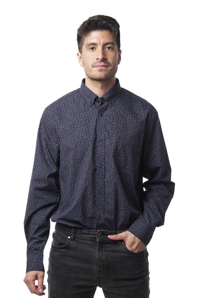 CAMISA MONTESOLA HOMBRE RENE PRINT AZUL