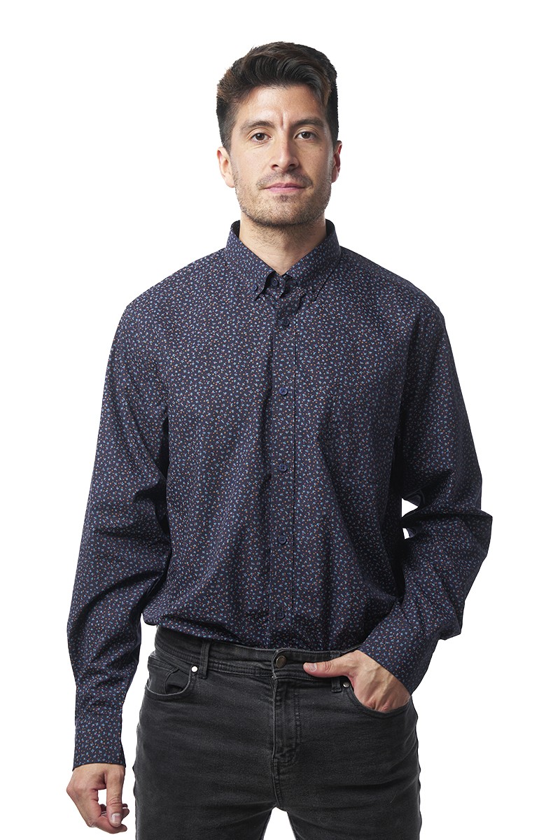 CAMISA MONTESOLA HOMBRE RENE PRINT AZUL