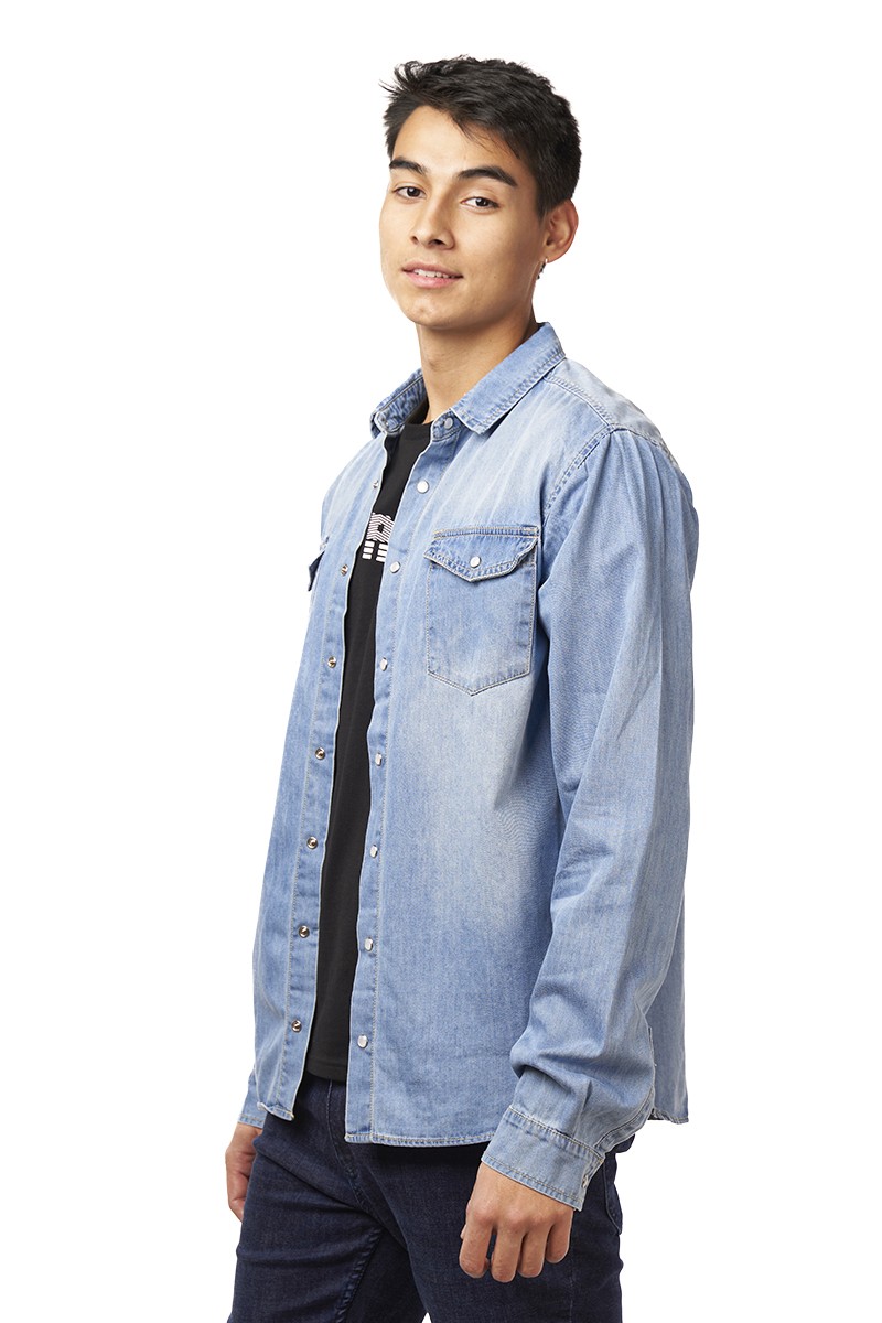 CAMISA CRAFORD HOMBRE LAVANDA DENIM CELESTE