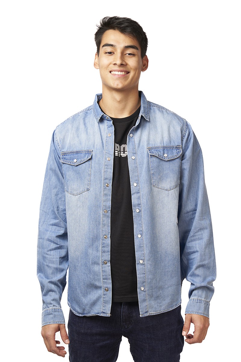 CAMISA CRAFORD HOMBRE LAVANDA DENIM CELESTE