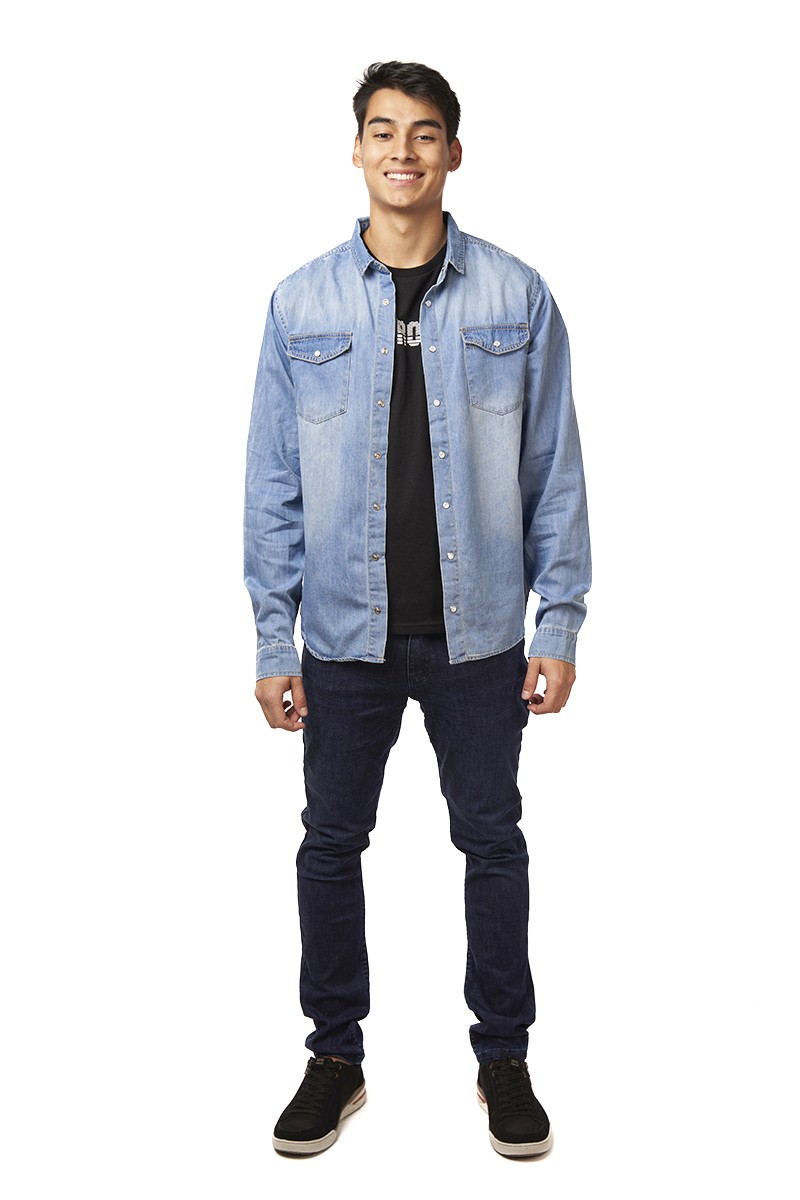 CAMISA CRAFORD HOMBRE LAVANDA DENIM CELESTE