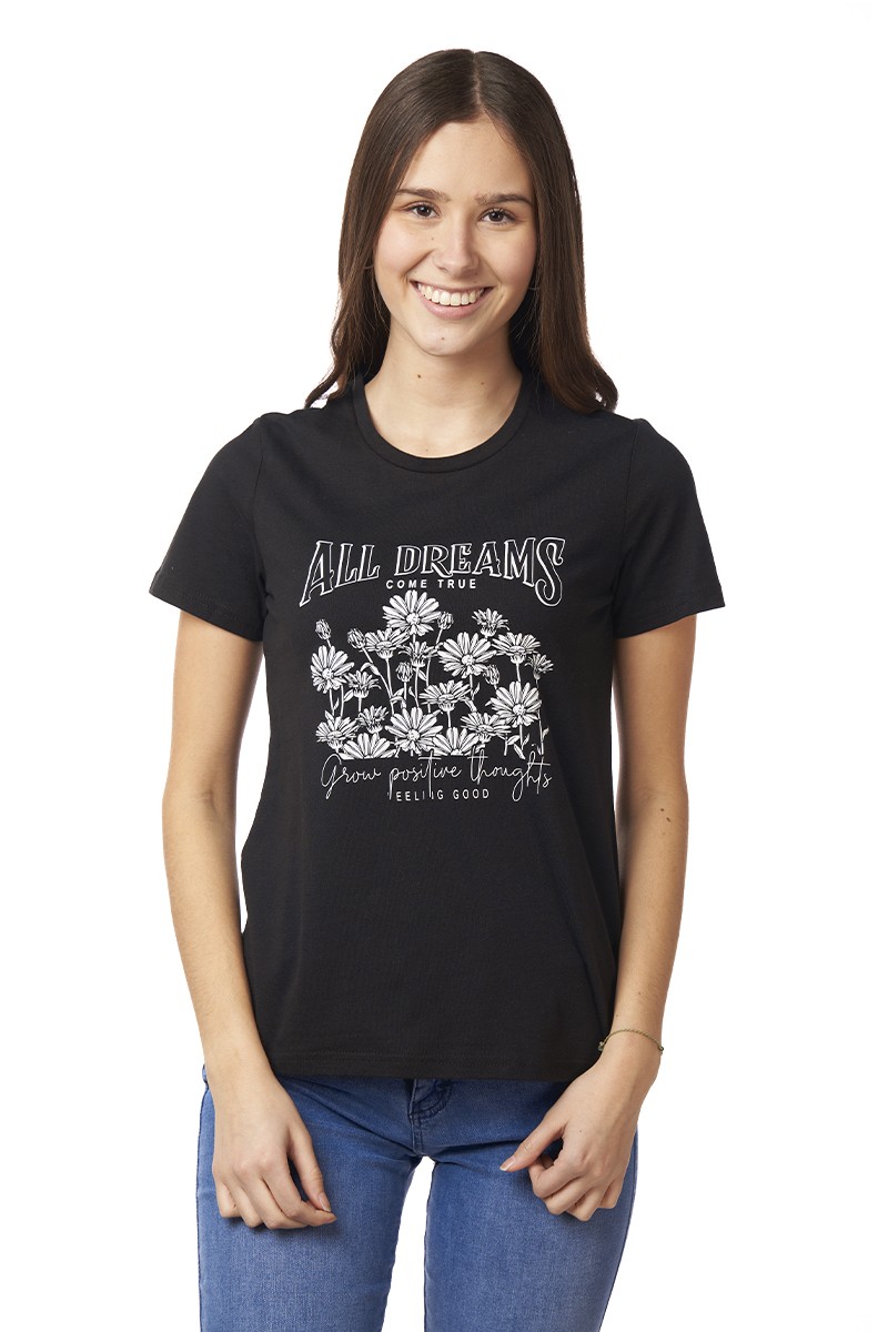 POLERA ARYA MUJER CYRUS DAISY NEGRO