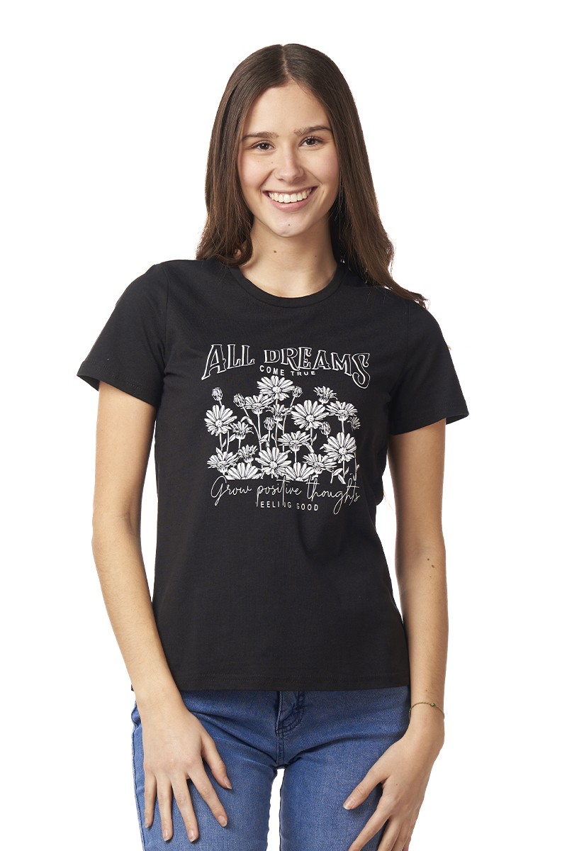 POLERA ARYA MUJER CYRUS DAISY NEGRO