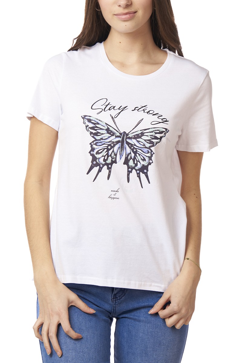 POLERA ARYA MUJER CAREY BUTTERFLY BLANCO POLERA ARYA MUJER CAREY BUTTERFLY BLANCO