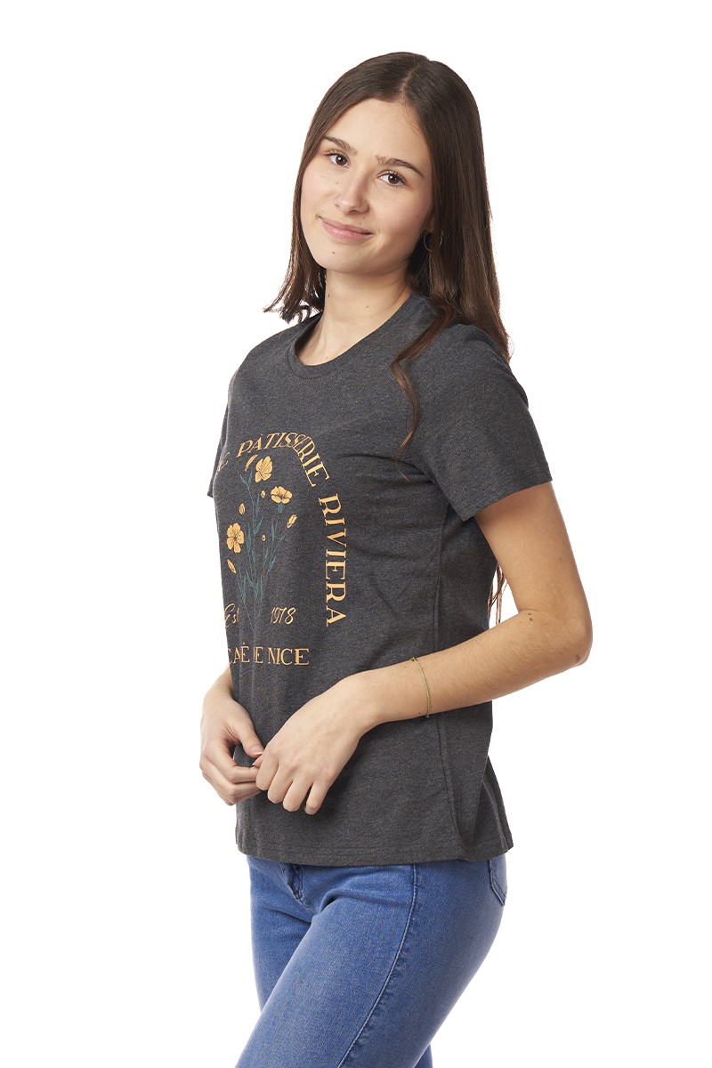 POLERA ARYA MUJER WHITNEY FLOWER GRIS POLERA ARYA MUJER WHITNEY FLOWER GRIS