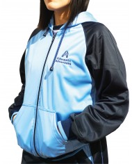 POLERA POLO MC UNISEX LILA/AZUL ADVENTISTA