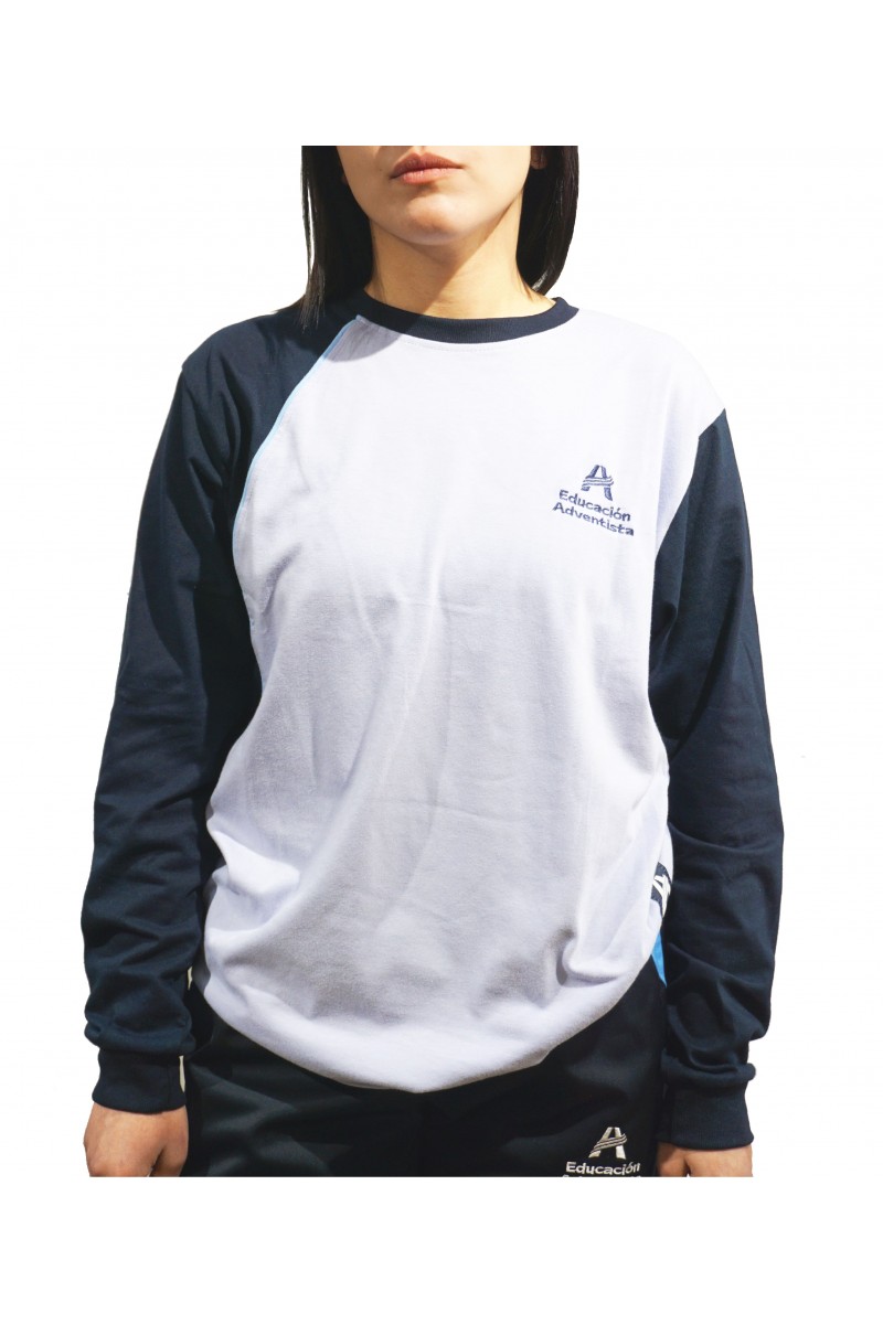 POLERA POLO ML LILA/AZUL UNISEX ADVENTISTA