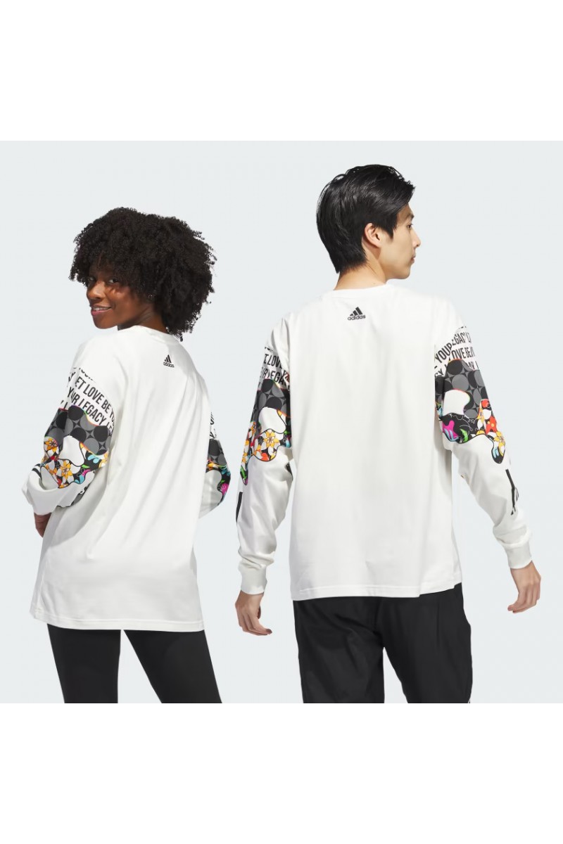 POLERA ADIDAS UNISEX PRIDE MANGA LARGA BLANCO